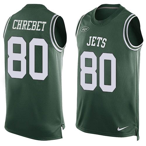Nike Jets #80 Wayne Chrebet Green Team Color Men's Stitched NFL Limited Tank Top Jersey